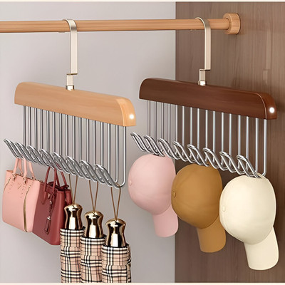 HUENTERPRISE 2 Pcs Wooden Hanger for Clothes Hanging, Hangers Wooden Belt Pack of 2 Hangers For  Belt(Beige)