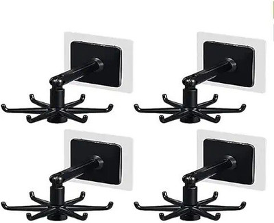 SJK Wall mounting Self Adhesive 360 Degree Rotating Hook for Hanging(Pack of 2) Hook 5(Pack of 1)