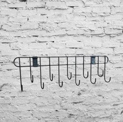 C7Gangani Steel Cloth Hanger for Wall with( 11 Hooks)Door Hooks/Kitchen Utensil Hanger Hook 11(Pack of 1)