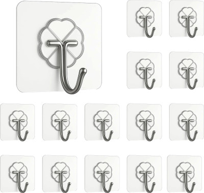 Dil Se Deals Multi-Purpose Heavy Duty Wall Hooks | Rust-Free | No Drill | Reusable Hook 15(Pack of 15)