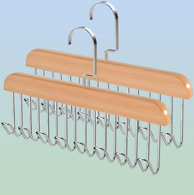 Olyvora 8 HOOK WOODEN HANGER STORAGE HANGERS Hook 8(Pack of 2)
