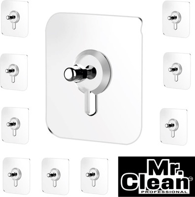 MCP Heavy Duty Transparent Self-Adhesive Screw Wall Hooks for Hanging Items Hook 6(Pack of 6)