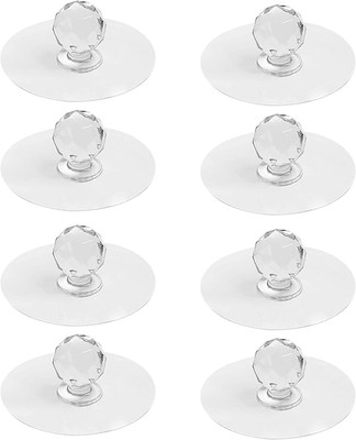NEXSS Self Adhesive Drawer Knobs for Wardrobe Cupboard Bathroom Door Diamond Hook 10 Hook 1(Pack of 10)
