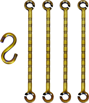Trendy Creation Hub Swing chain Steel Saliya Rod 4 ,2 S Hooks. Hook 6(Pack of 6)