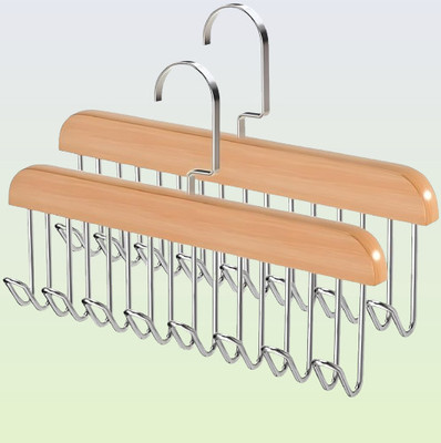 Vynis 8 HOOK WOODEN HANGER STORAGE HANGERS Hook 8(Pack of 2)