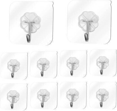 SJK (Pack of 10 )New ABS Hook Towel Hanger for Kitchen/Bathroom/0.104 Hook 10(Pack of 1)