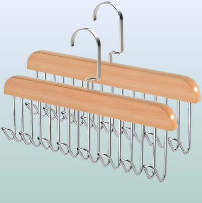 Xerona 8 HOOK WOODEN HANGER STORAGE HANGERS Hook 8(Pack of 2)