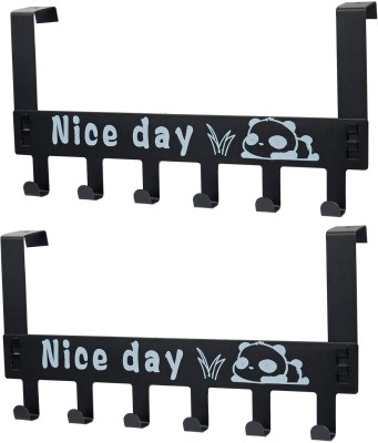 LILA ENTERPRISE ''nice day'' door hoook hanger (black) . Hook 6(Pack of 2)