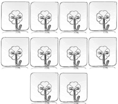 VEDANSH ENTERPRISES Wall Hooks & Wall Hangers Pack of 10 for Wall Heavy Duty, Self Adhesive Hook 10(Pack of 10)