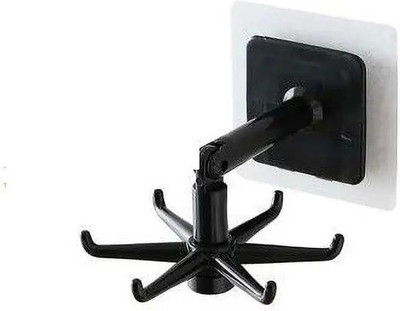 SJK Wall mounting Self Adhesive 360 Degree Rotating Hook for Hanging(Pack of 2) Hook 5(Pack of 1)
