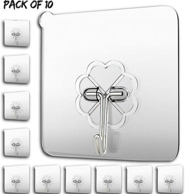Impexwind Self Adhesive Wall Hooks, Sticky Hooks For Kitchen,Bathroom,Bedroom Hook Hook 10(Pack of 10)