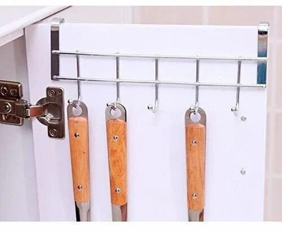 Gargi 5-Hook Over Door Hanger, Stainless Steel Hook 5(Pack of 1)