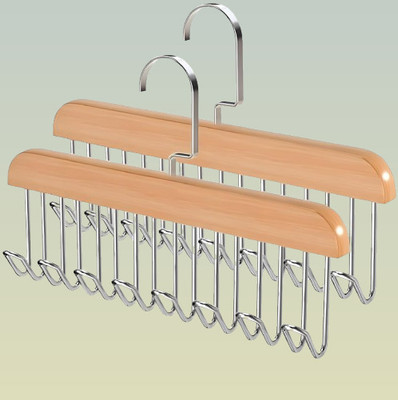 Wanex 8 HOOK WOODEN HANGER STORAGE HANGERS Hook 8(Pack of 2)