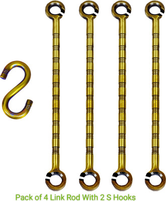 Trendy Creation Hub Swing chain Steel Saliya Rod 4 ,2 S Hooks. Hook 6(Pack of 6)