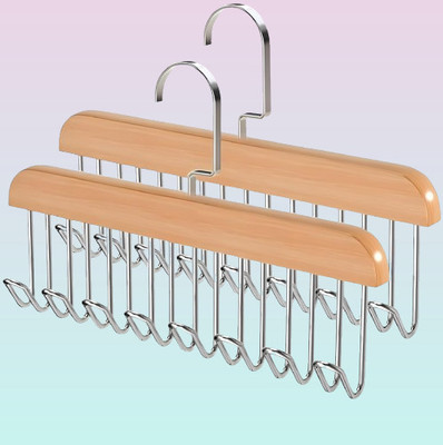 Navdaju 8 HOOK WOODEN HANGER STORAGE HANGERS Hook 8(Pack of 2)
