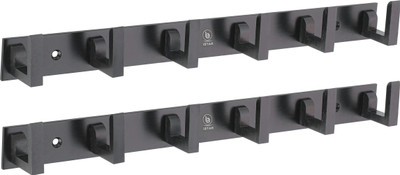 iSTAR Black 6 Pin for Bathroom Cloth Hooks Hanger for Door/Wall/hook hanger(pack of 2) BLACK Towel Holder(Stainless Steel)