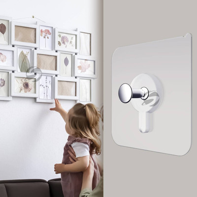 HI-HOPE Self Adhesive Nail Hook for Hanging Photo Frame, Home and Bathroom Accessories Hook 13(Pack of 13)