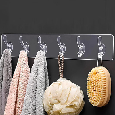 eshopy 6 In 1 Self Adhesive Wall Hooks, Heavy Duty Sticky Hooks for Hanging Hook 6(Pack of 1)
