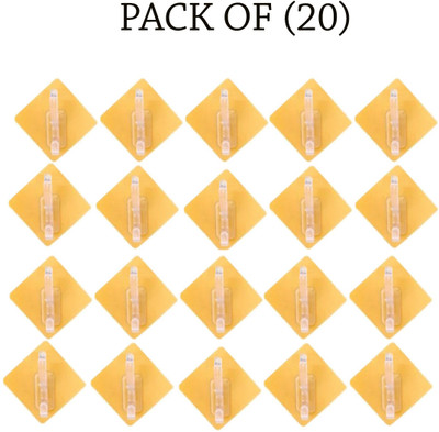 SF - Stick Fast Self Adhesive Series Wall Hook Wall Hangers with Strong Adhesive Tape, Size -6cm Hook 20(Pack of 20)