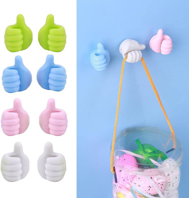Coinfinitive Multipurpose Wall Mounted Silicone Thumb Hooks for Hanging Stick-on for Wall Hook 20(Pack of 20)