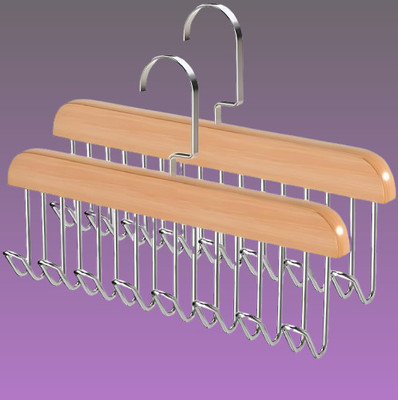 Ovmozy 8 HOOK WOODEN HANGER STORAGE HANGERS Hook 8(Pack of 2)