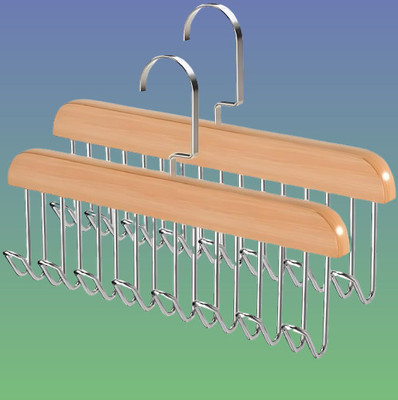 Xerixa 8 HOOK WOODEN HANGER STORAGE HANGERS Hook 8(Pack of 2)