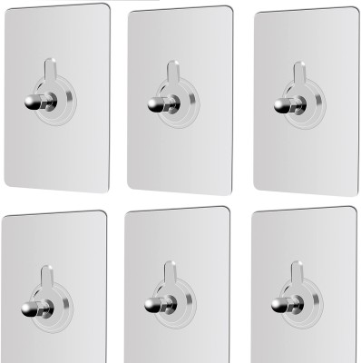 M R Creation Screws Hanger No Hole Hook Home Traceless Sticker Wall Mounted Hook 6(Pack of 6)