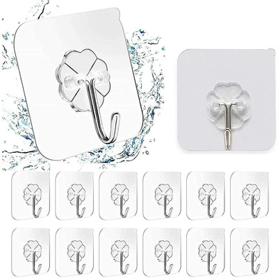 NEXSS Strong Adhesive Wall Door Sticky Hanger Holder for Kitchen And Bathroom Hook 20 Hook 1(Pack of 20)