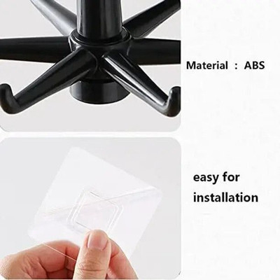 VRDH Wall mounting Self Adhesive 360 Degree Rotating Hook for Hanging(Pack of 1)1.394 Hook 6(Pack of 1)