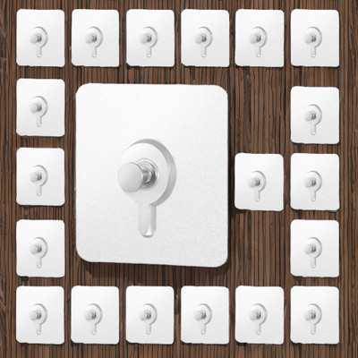 S VEERA Wall Hooks Without Drilling Hooks for Bathroom, Kitchen & Office Photo frame Hook 20(Pack of 20)