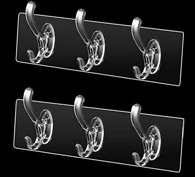 Sokmak 2PC Plastic Adhesive Sticker Multi-Purpose for Hanging Strong Hook Rail 6(Pack of 2)