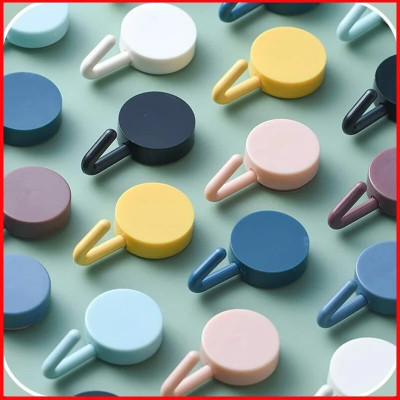 StoreupZone Queen Enterprise Wall Hooks Waterproof Adhesive Sticky Round Hooks (10 pcs) Hook 10(Pack of 1)