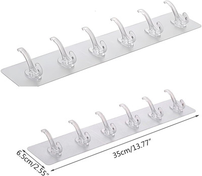 Anurashi Self Adhesive Wall Hooks, Strong Magic Sticker Wall Hanger Hook (Pack of 2) Hook 1(Pack of 2)