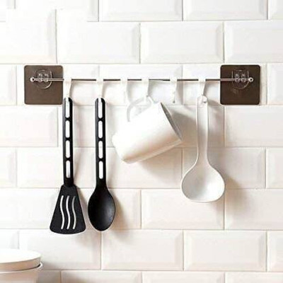 VRDH Antique Elegant Look Magic Sticker Hook for Kitchen Appliances, Napkin,Towel 789 Hook Rail 6(Pack of 1)