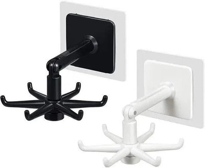 VRDH Wall mounting Self Adhesive 360 Degree Rotating Hook for Hanging(Pack of 1)1.311 Hook 6(Pack of 1)