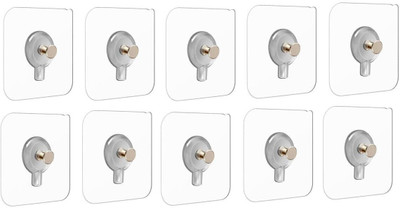 SJK (Pack of 10) Nail Free Wall Screw Adhesive Non-Trace No Drilling Hook 1(Pack of 1)