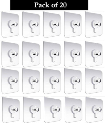 khodal ADHESIVE HOOK NUT 20 PCS Hook 20(Pack of 20)