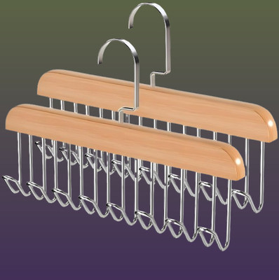 Vaykx 8 HOOK WOODEN HANGER STORAGE HANGERS Hook 8(Pack of 2)