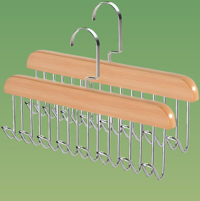 Frernis 8 HOOK WOODEN HANGER STORAGE HANGERS Hook 8(Pack of 2)