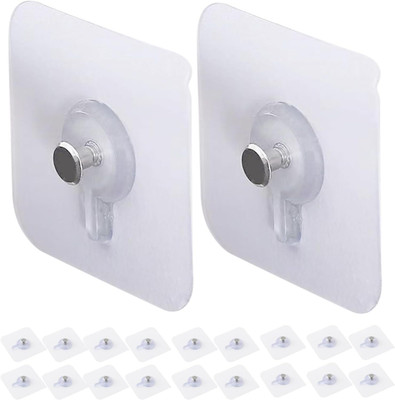 HOMEAKER Seamless Self-Adhesive Holder Hook, Photo Frame Hooks, Nail-Free Wall Hangers Hook 20(Pack of 20)