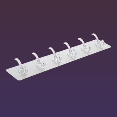 Rudrryax Self adhesive:Multipurpose:6 Hooks:Hook Sticker Pack Hook 12(Pack of 2)