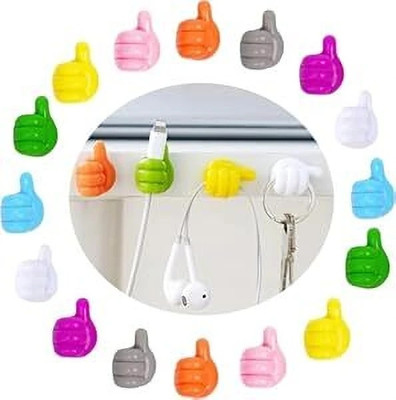 ZOMBULA Silicon Thumb Multi Functional Hand Shape Wall Clip Hanger Keys Cable Holder Hook 8(Pack of 1)