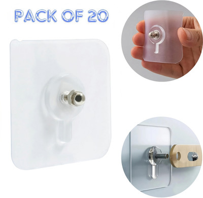 VISHVA no drilling screw wall hooks ! wall hook without drill ! photo frame hook Hook 20(Pack of 20)