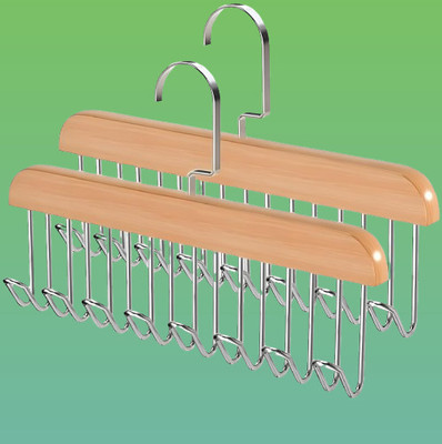 Zavyex 8 HOOK WOODEN HANGER STORAGE HANGERS Hook 8(Pack of 2)