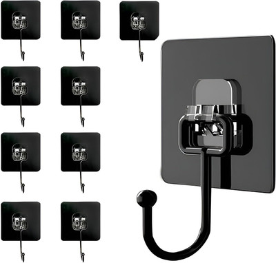CUZWAVE Large Adhesive Hooks for Wall Heavy Duty Waterproof Wall Hooks for Hanger Hooks Hook 10(Pack of 10)