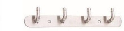 Smart Shophar Stainless Steel L type 4 Leg Cloth Hanger Bathroom Wall Door Hooks For Hanging keys,Clothes Hook Rail 4(Pack of 1)