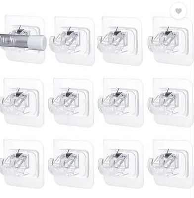 DUANT Wall Brackets No Screw Towel Rod Hooks for Home Bathroom and Hotel Use Hook 12(Pack of 12)