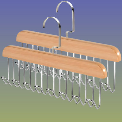 Tyonix 8 HOOK WOODEN HANGER STORAGE HANGERS Hook 8(Pack of 2)