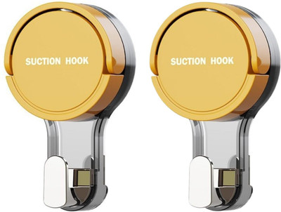 Dhvyant Mart Heavy Duty Vacuum For Bathroom, Wall, Hanging Towels, Clothes, Kitchen Utensils Hook 1(Pack of 2)