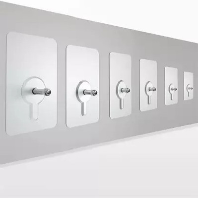 XBEY Adhesive Hooks, Detachable Self Adhesive Wall Screw Hooks, Punch-Free Hook 6(Pack of 6)